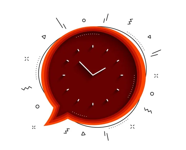 时间管理线图标 有阴影的聊天泡沫 时钟标志 看符号 细线时间图标 — 图库矢量图片