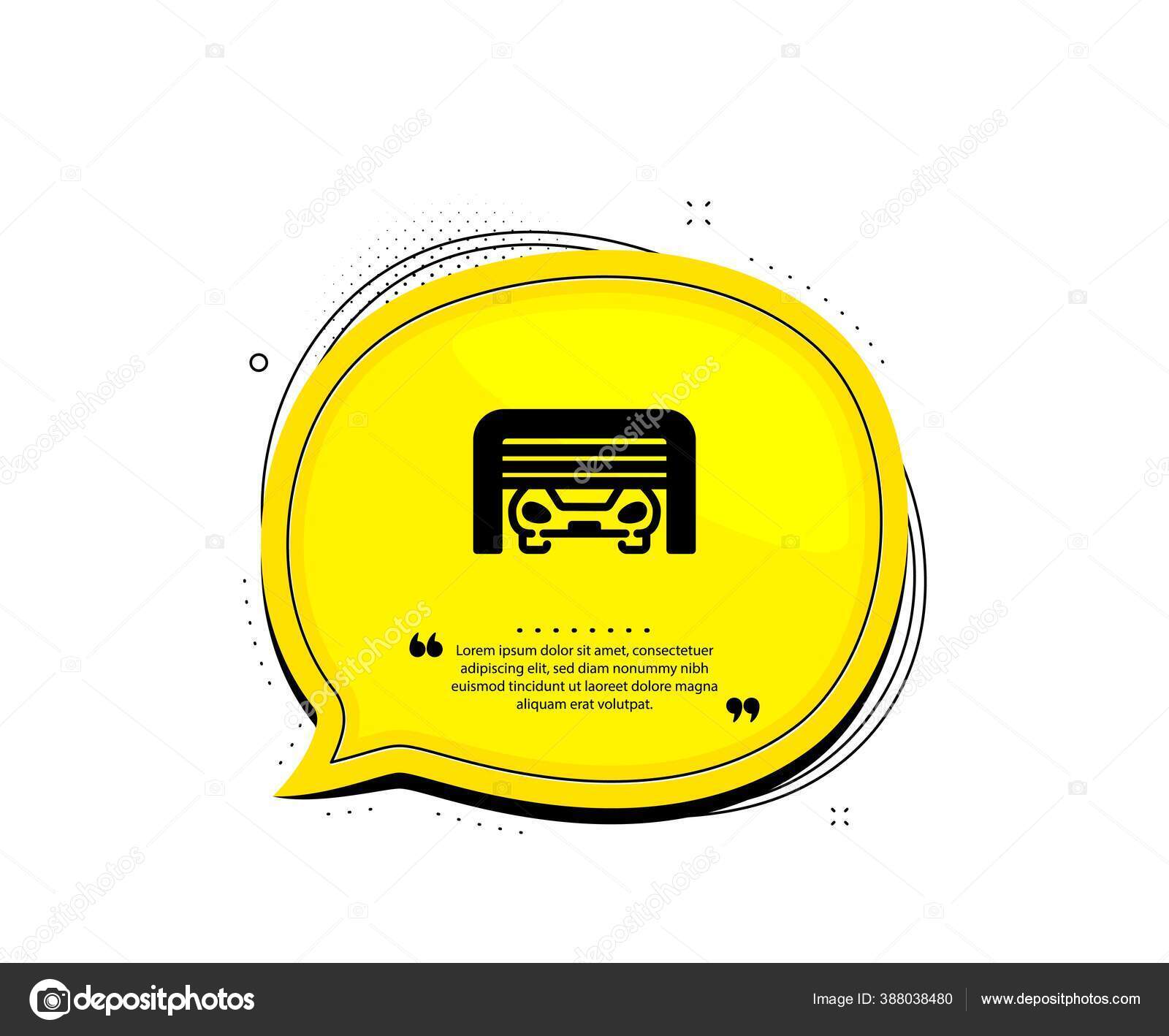 Ikon Garasi Parkir Kutipan Gelembung Ucapan Auto Park Sign Simbol Stok Vektor C Blankstock 388038480