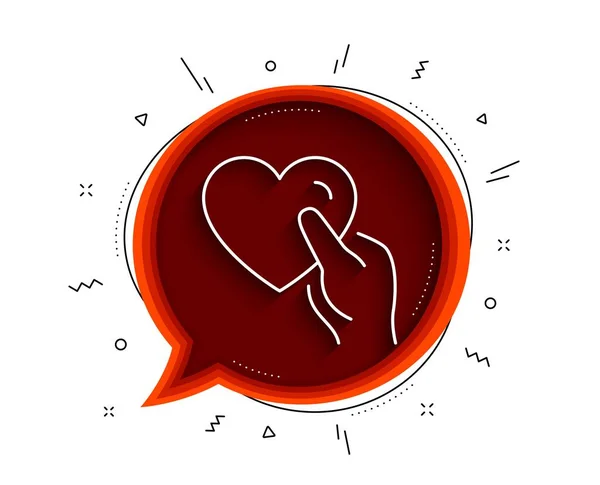 Hold Heart Line Icon Chat Bubble Shadow Friends Love Sign — Stock Vector