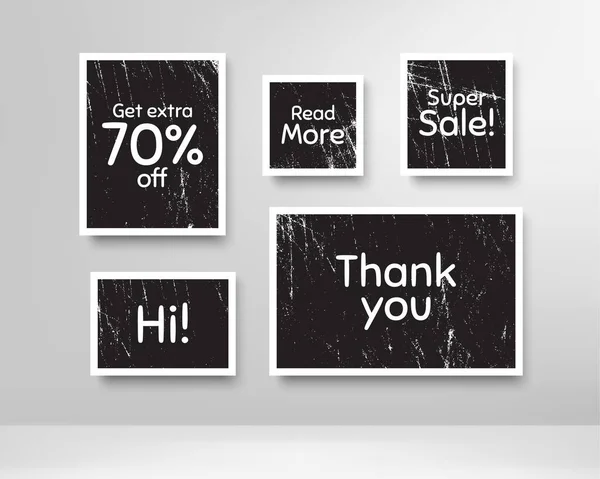 Super Sale Discount Read More Black Photo Frames Scratches Thank — Stock Vector
