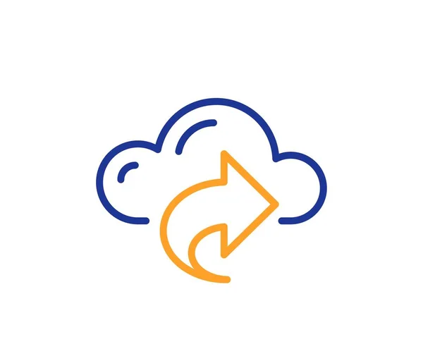 Cloud Computing Partager Icône Ligne Signe Stockage Données Internet Symbole — Image vectorielle