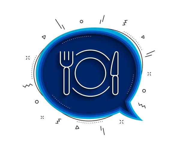 Icono Línea Comida Del Restaurante Chat Burbuja Con Sombra Signo — Vector de stock