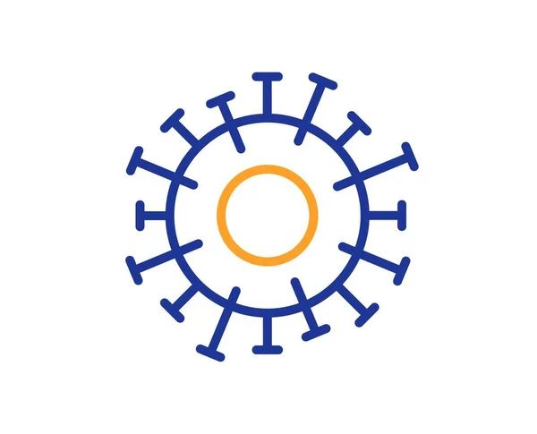 コロナウイルスのアイコン Covid 19パンデミックウイルス標識 コロナウイルスのシンボル カラフルな細い線の概念 線形スタイルのコロナウイルスアイコン 編集可能なストローク ベクトル — ストックベクタ