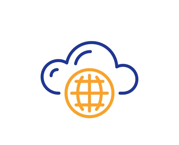 Icône Ligne Cloud Computing Signe Stockage Données Internet Symbole Technologie — Image vectorielle