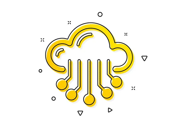 Σημάδι Δεδομένων Εικονίδιο Υπηρεσίας Αποθήκευσης Cloud Κίτρινοι Κύκλοι Κλασικό Εικονίδιο — Διανυσματικό Αρχείο