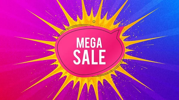 Mega Sale Bubble Flare Light Flash Banner Discount Banner Shape — Stock Vector