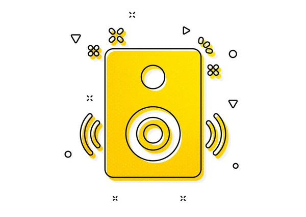 Музичний Звуковий Знак Піктограма Динаміків Символ Музичного Пристрою Візерунок Жовтих — стоковий вектор