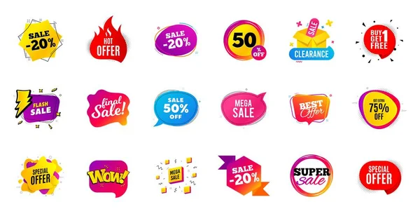 Sale Offer Banner Discounts Price Tags Coupon Promotion Templates Black — Stock Vector