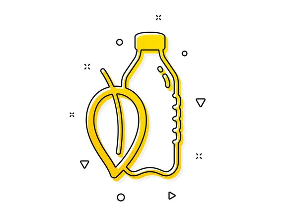Soda Aqua Drink Zeichen Wasserflaschen Symbol Minzblatt Symbol Gelbe Kreise — Stockvektor