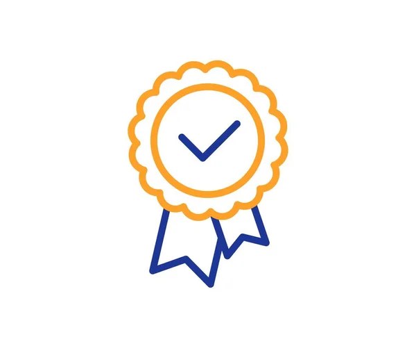 Test Edilmiş Pul Çizgisi Simgesi Onaylanmış Madalya Işareti Sertifika Ödülü — Stok Vektör