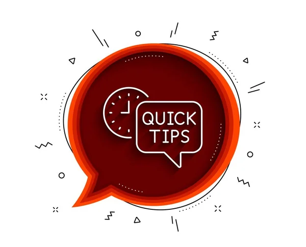 Quick tips line icon. Chat bubble with shadow. Helpful tricks sign. Tutorials symbol. Thin line quick tips icon. Vector