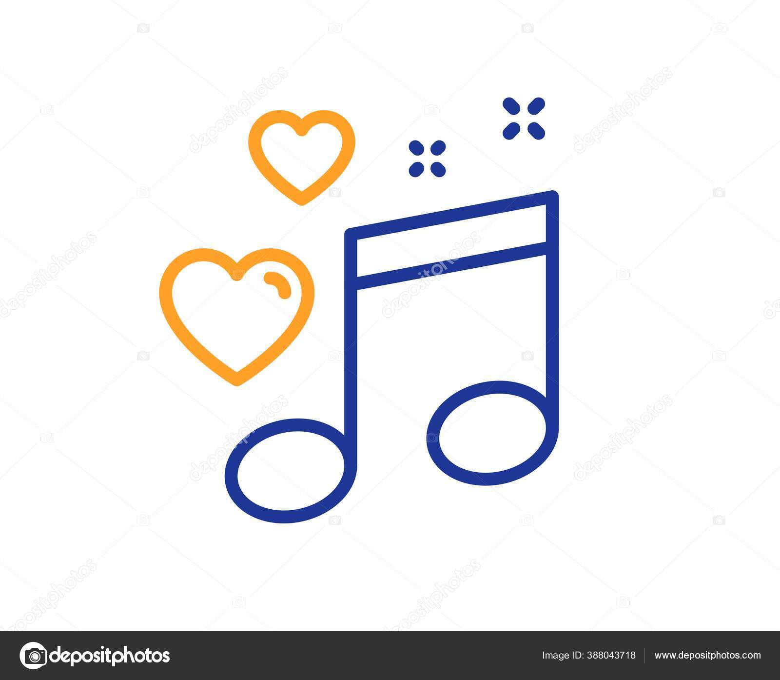 Love Music Line Icon Romantic Musical Note Sign Couple Relationships Vector Image By C Blankstock Vector Stock 388043718