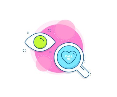 Tatlı kalp işareti. Araştırma kompleksi simgesi. Bana hat ikonu de. Sevgililer Günü aşk sembolü. Analitik ya da analiz pankartı. Bana 