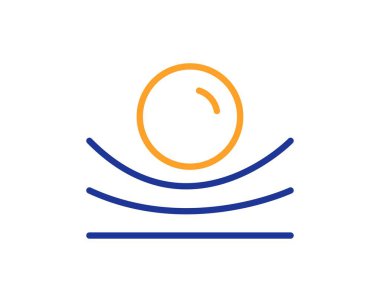 Elastik malzeme çizgisi simgesi. Dayanıklılık veya esneklik işareti. Esnek basınç sembolü. Renkli ince çizgi ana hatları. Doğrusal stil elastik malzeme simgesi. Düzenlenebilir felç. Vektör