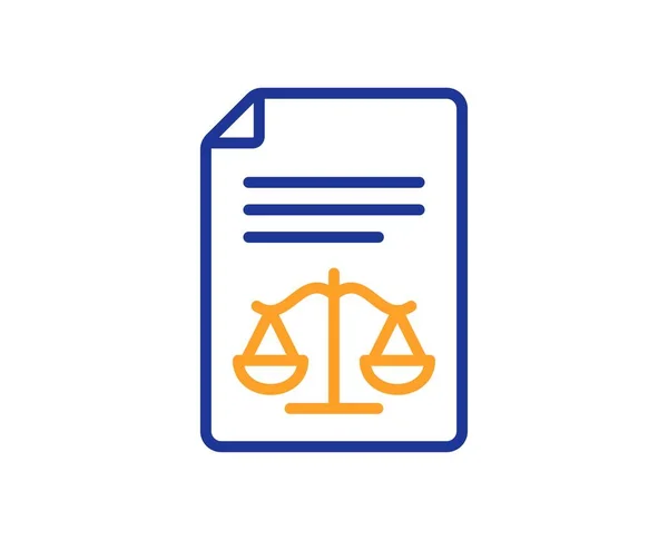 Значок Строки Юридических Документов Знак Правосудия Символ Судебного Врача Красочный — стоковый вектор