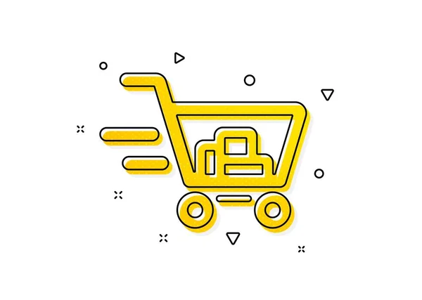 Nákupní Košík Ikona Doručovací Služby Expresní Online Nákup Symbol Supermarketu — Stockový vektor