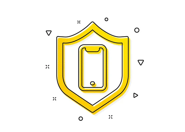 Señal Escudo Telefónico Icono Protección Smartphone Símbolo Dispositivo Móvil Patrón — Archivo Imágenes Vectoriales
