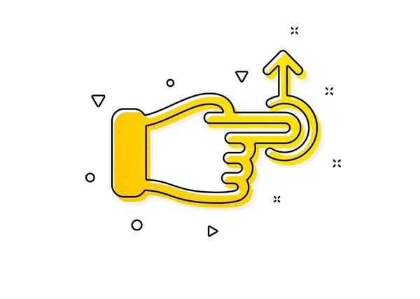 Przesuń Znak Strzałki Przeciągnij Ikonę Gestu Przesuń Symbol Akcji Żółte — Wektor stockowy