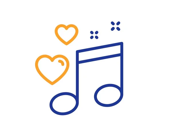 Icône Ligne Musique Love Signe Note Romantique Symbole Couple Concept — Image vectorielle