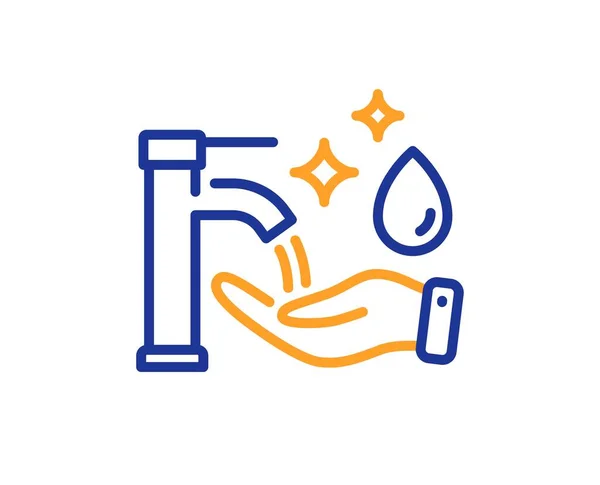 Icône Ligne Lavage Des Mains Signe Nettoyage Sanitaire Symbole Lavage — Image vectorielle