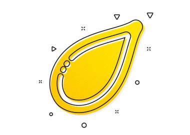 Lezzetli tohum işareti. Kabak tohumu ikonu. Vejetaryen gıda sembolü. Sarı daireler şeklinde. Klasik kabak tohumu ikonu. Geometrik elementler. Vektör