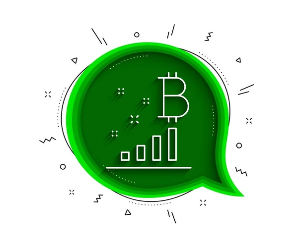 Bitcoin Graphique Ligne Icône Bulle Chat Avec Ombre Crypto Monnaie — Image vectorielle