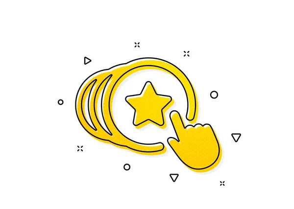 友達はサインが好き ハートアイコンを保持します ブランド大使の手のシンボル 黄色い丸模様 クラシックホールドハートアイコン 幾何学的要素 ベクトル — ストックベクタ