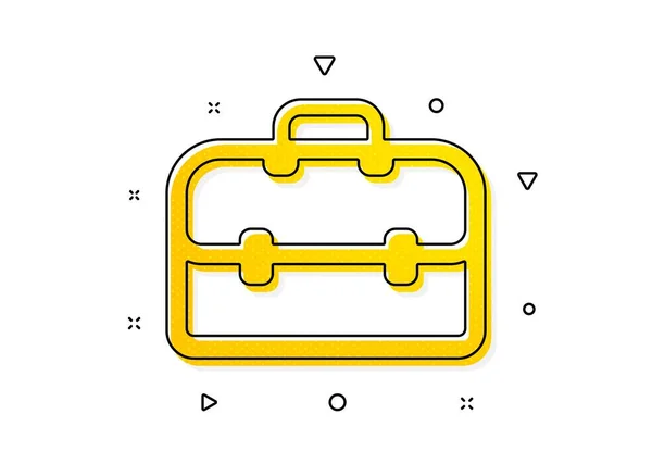 Портфолио Значок Делового Дела Дипломатический Знак Желтые Круги Классическая Иконка — стоковый вектор
