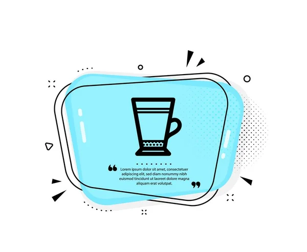 Latte Kaffee Ikone Zitat Sprechblase Heißgetränk Schild Getränkeinstrument Anführungszeichen Klassisches — Stockvektor