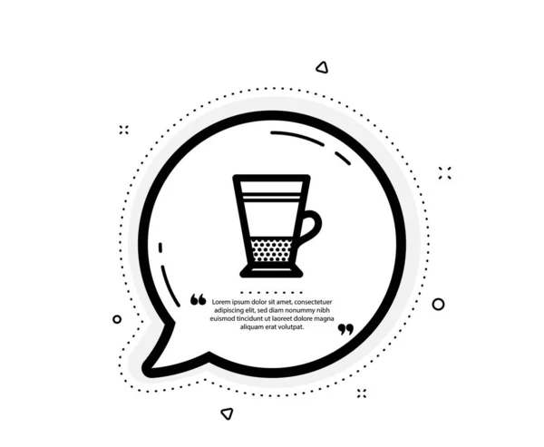 Double Icône Café Latte Citation Bulle Discours Panneau Boisson Chaude — Image vectorielle