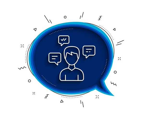 Chat Messages Line Icon Chat Bubble Shadow Conversation Sign Communication — Stock Vector