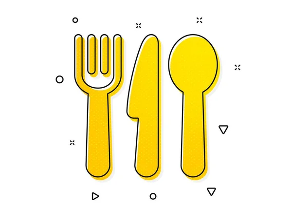 Panneau Couverts Icône Nourriture Fourchette Couteau Cuillère Symbole Modèle Cercles — Image vectorielle