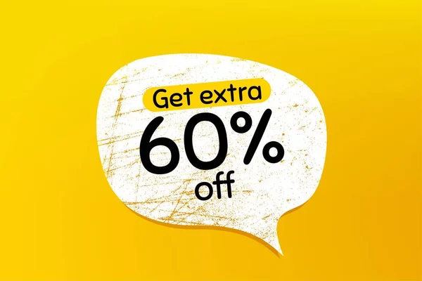 Get Extra Sale Banner Grunge Speech Bubble Discount Offer Price — Stock Vector