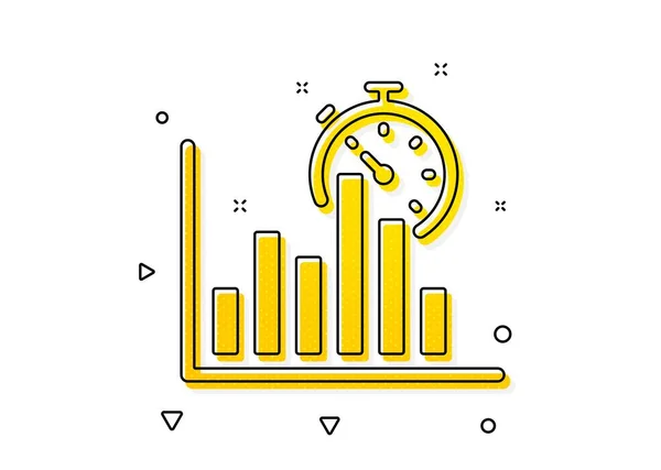 Signo Gráfico Columna Reporte Icono Del Temporizador Diagrama Crecimiento Símbolo — Archivo Imágenes Vectoriales