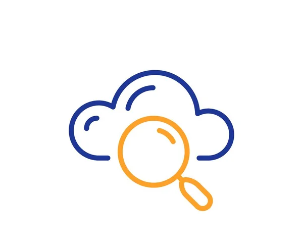 Cloud Computing Icône Ligne Recherche Signe Stockage Données Internet Symbole — Image vectorielle