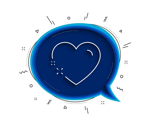 Icono Línea Cardíaca Chat Burbuja Con Sombra Signo Emoción Amor — Vector de stock
