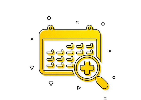 Doctor Appointment Sign Medical Calendar Icon Yellow Circles Pattern Classic — Stock Vector