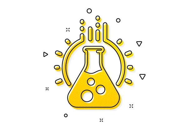 实验室的烧瓶标志 化学实验室图标 分析符号 黄色圆圈图案 经典化学实验室图标 几何元素 — 图库矢量图片