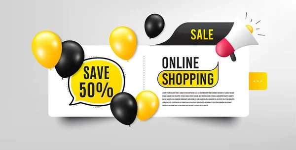Sparen Sie Werbebanner Mit Luftballons Verkauf Discount Angebot Preisschild Sonderangebotssymbol — Stockvektor