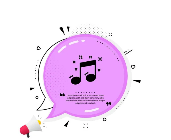 Icône Note Musicale Citation Bulle Discours Panneau Musical Entre Guillemets — Image vectorielle