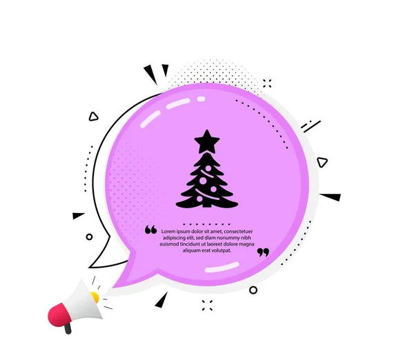 Árvore Natal Presente Ícone Cita Bolha Discurso Sinal Abeto Ano — Vetor de Stock