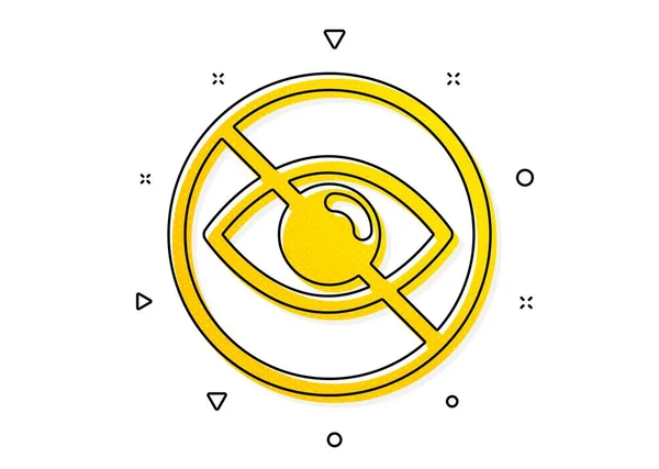 Geen Teken Geen Oogpictogram Optometrie Visie Zorg Symbool Gele Cirkels — Stockvector