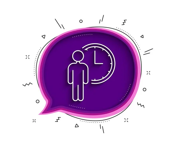 Person Waiting Line Icon Chat Bubble Shadow Service Time Sign — Stock Vector