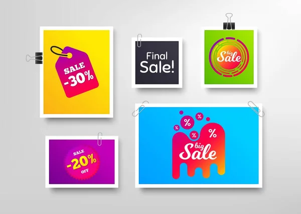 Big Sale Discounts Special Offer Frames Promotional Banners Discount Banner — Stock Vector