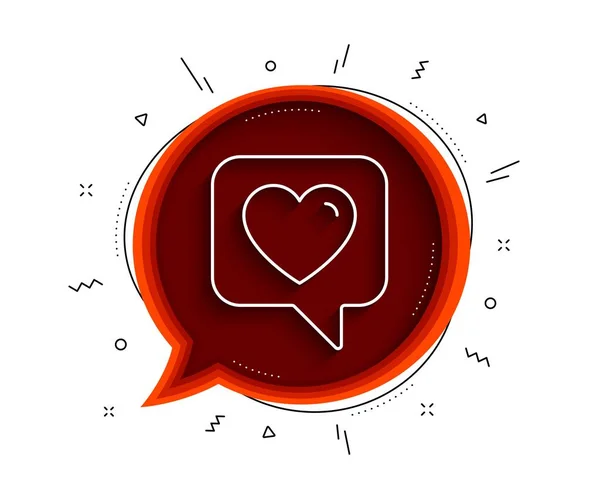 Icono Línea Cardíaca Chat Burbuja Con Sombra Signo Favorito Símbolo — Vector de stock