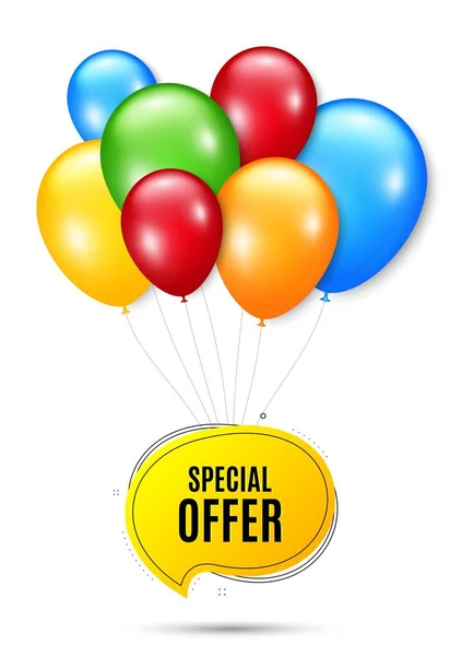 Special Offer Bubble Bunch Balloons Badge Discount Banner Shape Sale — Stock Vector