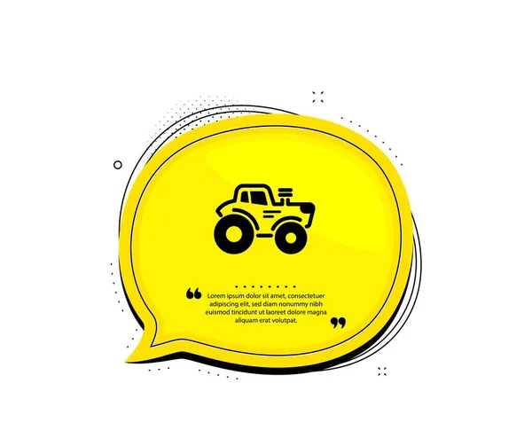 Tractor Transport Icon Quote Speech Bubble Agriculture Farm Vehicle Sign — Stock Vector