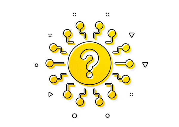 Quiz Chat Blase Zeichen Fragezeichen Faq System Gelbe Kreise Muster — Stockvektor