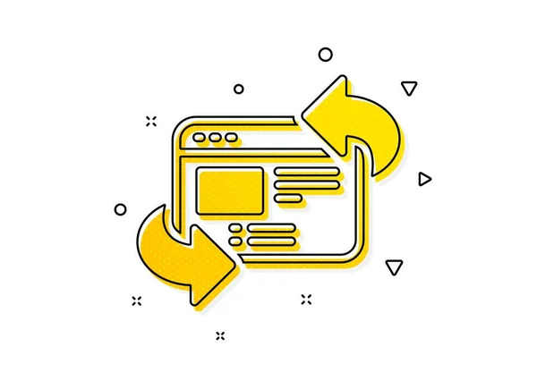 Aktualizovat Podpis Webové Stránky Aktualizovat Ikonu Webu Žluté Kruhy Klasická — Stockový vektor