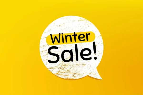 Winter Sale Banner Grunge Speech Bubble Special Offer Price Sign — Stock Vector